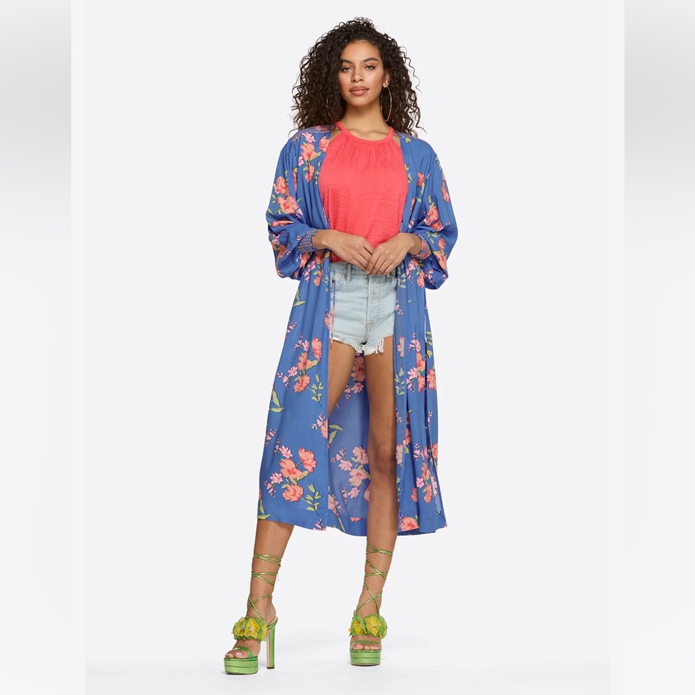 Jessica Simpson Regetta Happy Floret Amalia Size XL Kimono, NWT